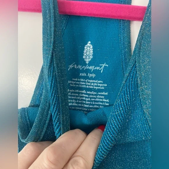 NWOT Free People Movement Happiness Runs Lurex Crop Tank Size XS/S - Picture 8 of 8